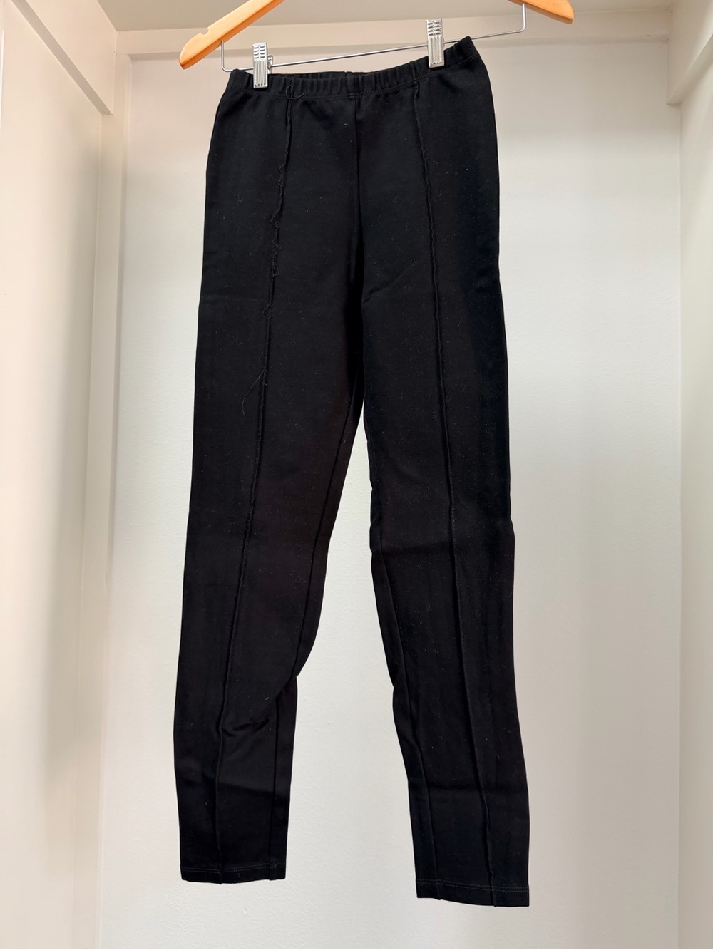 American Apparel Black Stretch Pull-On Seamed Ponte Legging Pants S *FLAWED*